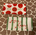 Set of 2 It's in the Bag Ceramic Christmas Merry! Merry! Ho Ho Ho ! Mini Platter