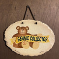 Vintage Beanie Collector Sign by Plain Jane Hand-Cut Slate and Painted - 1998