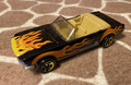 Vintage Hot Wheels Mustang Convertible Black with Orange Flames  - 1983