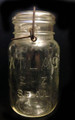 Antique Dropped A Logo Atlas E-Z Seal QUART Canning Jar w/ Wire Bail & Glass Lid