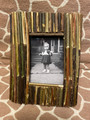 Handmade Whimsical Wood Twig Picture Frame with Vintage 1950s Photo Baby Girl