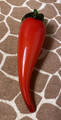 Blown Glass Blown Glass Chili Pepper with Green Glass Stem - 6 1/2 inches long