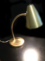 Vintage Retro Gooseneck Gold Finish Lamp Working 1950's Student Lamp