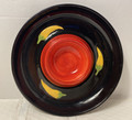Black & Red Ceramic Margarita Salt Dish with Yellow Chili Peppers - 6 1/4 inch wide