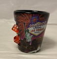 Welcome to Las Vegas Shot Glass with Rolling Spinning Red Dice
