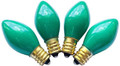 BNIP Pack of 4 Santa's Forest C7 GREEN Candelabra Base Replacement Bulb - 16260