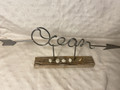 Wire Arrow Ocean Table Top Sign on Wood Base with Shells