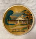 Vintage Wood Little White House Warm Springs Georgia Wall Hanging Plate - 1970's