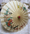 Vintage Bamboo and Rice Paper Umbrella 20 inch diameter - 1960's