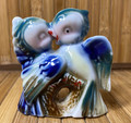 Vintage Handpainted Porcelain Love Bird Figurine Made in Japan  - 1950's