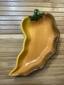 Clay Art Yellow Chili Pepper Serving Bowl 9 inches x 5 inches x 1 1/2 inches