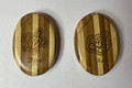 Set of 2 Hawaii Bamboo Compact Pocket with  Mirror  Turtle Lotus Flower
