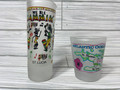 Vintage Tall We Be Jammin St Lucia and Short Virgin Island Shot Glasses - 1990's