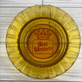 Vintage Best Western Amber Glass Ashtray - 1970's