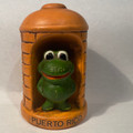 Vintage Puerto Rico Coqui Frog in Fort Tower Ceramic Figurine  - 1980's