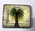 Vintage Hand Painted Ceramic Tropical Palm Tree Ashtray Naples Florida - 1990's
