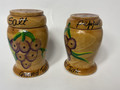 Vintage Wood Grand Turk Grape Cluster Salt & Pepper Shakers - 1980's