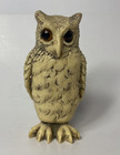 Vintage Resin Amber Eyed Owl Made in England  - 1980's