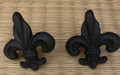 Set of 2 Fluer D Lauer Cast Metal Black Drawer Pulls 2 3/4 inches x 2 1/2 inches