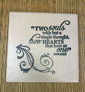 Tile Trivet Two Souls with but a single thought, two HEARTS that beat as one
