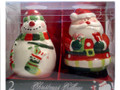 Gibson Elite Festive Ceramic Santa Claus & Snowman Salt and Pepper Shaker Set