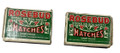 Vintage Set of 2 Rosebud Matches Cardboard Box Case Matchsticks Package - 1977