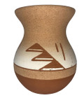 Vintage Sun Rose Sioux Terra Cotta Art Pottery Vase - 1990's