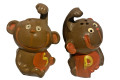 Vintange J.S.N.Y. Hong Kong Monkey Pastic Salt & Pepper Shakers - 1970's