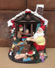 Hand Painted Santa's Workshop Scene Polyresin Figurine - Christmas Decor