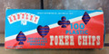 Vintage Box of Ardsley Self Locking Red and Blue Poker Chips - 1970's