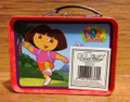 BNIP Mini Dora the Explorer Box Pink & Purple Tin Lunch Box Handle Working Clasp