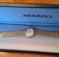 Ladies Gold Tone Movado Palio White Dial Stainless Steel Swiss Quartz Watch