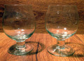 Mismatched Pair of Mini Brandy Snifters Wine Tasting Glasses