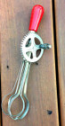 Vintage A&J Red Handled Eggbeater Hand Mixer Made in USA - Patented 1923