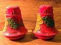 Vintage Red Plastic Salt & Pepper Shakers Made in Mexico - 1970's