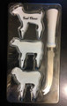 Boston Warehouse Porcelain Sheep Cow Goat Cheese Markers and Knife Sheep Cow Goa