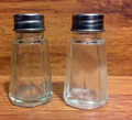 Vintage Eight Sided Glass Salt & Pepper Shakers Stainless Steel Top - 1970's