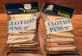 Vintage Forster Hardwood Round Slotted Clothes Pins - 2 Packages of 30