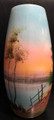 Vintage Pereiras Valado Portuguese Painted Pottery Hand Painted Vase  - Mid Cent