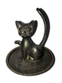 Vintage Interpur Silver Plated Cat Ring Holder - 1970's