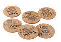Mud Pie Cork Wine Sayings 6 Piece Coaster Set