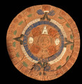 Aztec Calendar Stone - Terra Cotta Wall Hanging - 11 1/2 in Diameter Made in Mex