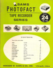 Vintage Sams Photofact Tape Recorder Series Volume TR-24 - Feb. 1966