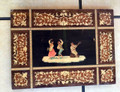 Vintage Wood with Cloth Inlay Mediterranean Greek Dancers and Guitar Player Wall