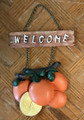 Vintage Resin Florida Oranges Welcome Plaque Sign with Chain - 1980's