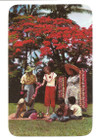 Vintage Lei Seller and Helpers Postcard by Max Basker & Sons - 1960's