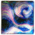 A 12" fused glass plate, square, featuring purple swirls with pink, blue, white, and a hint of green mixed in