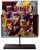 17 inch square decorative fused glass panel featuring multiple colors including black, red, blue, yellow and a combing effect.  A lot of action in this piece
