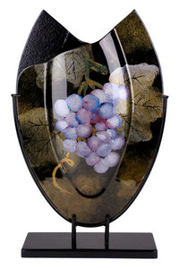 Oval Vase 21in, featuring grapes and leaves 20452