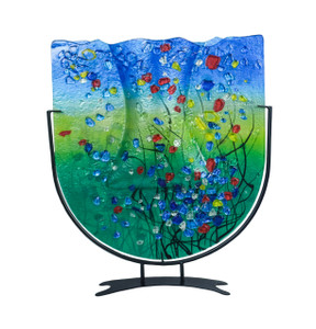 Large Fused Glass U Vase 19x15in 61053